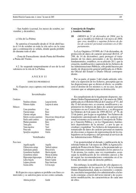 Decreto 182/2004, de 21 de diciembre - Gobierno de Canarias