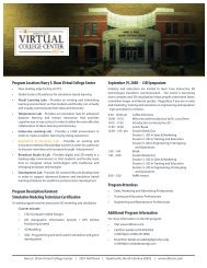 Harry F. Shaw Virtual College Center - Virtual College Center @ FTCC