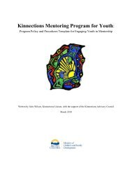 kinnections mentoring program for youth - Ministry of Children and ...