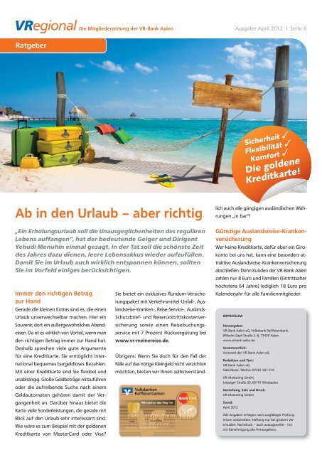 Ausgabe 5 - VR-Bank Aalen eG