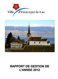RAPPORT DE GESTION DE L'ANNEE 2012 - Estavayer-le-Lac