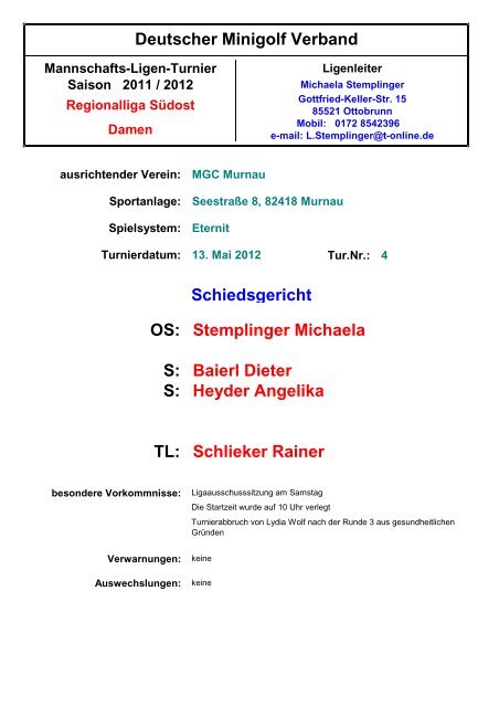 OS: Stemplinger Michaela S: Baierl Dieter S ... - MGC Ingolstadt