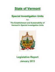 State of Vermont Special Investigation Units for the Establishment ...