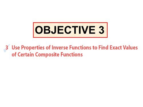 Section 8.1 The Inverse Sine, Cosine, and Tangent Functions