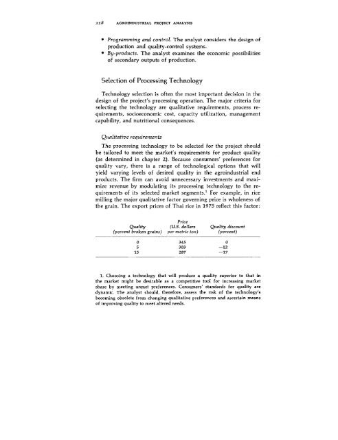 Agroindustrial project analysi