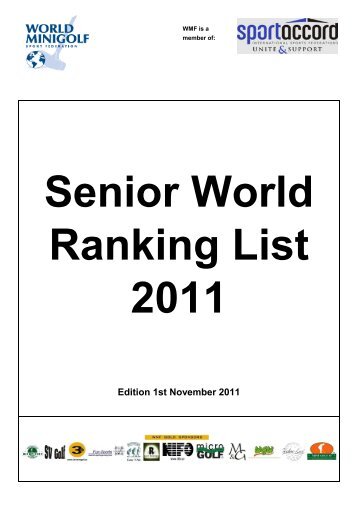 World-Ranking-List for Senior Men 1st November 2011