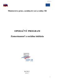 OPERAÄNÃ PROGRAM ZamestnanosÅ¥ a sociÃ¡lna inklÃºzia - ESF