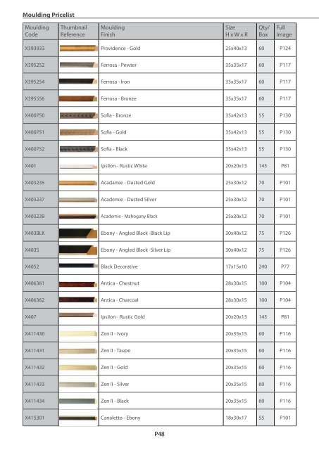 Moulding Catalogue - Megawood Larson-Juhl