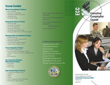 Executive Comptroller Course - Army Financial Management - U.S. ...