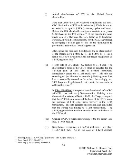 International Tax Aspects of Foreign Currency Transactions