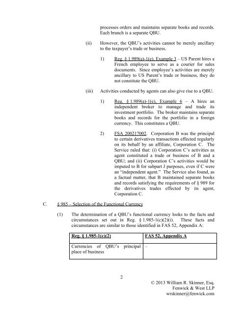 International Tax Aspects of Foreign Currency Transactions