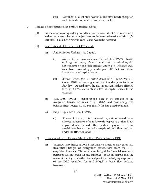 International Tax Aspects of Foreign Currency Transactions