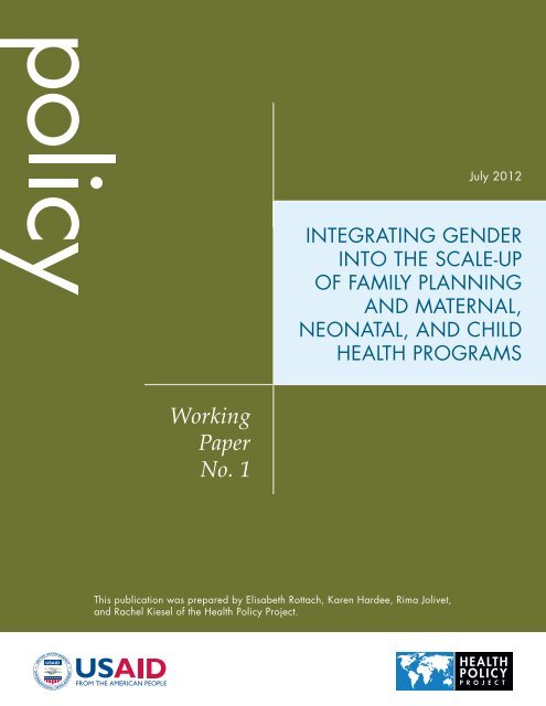 Integrating Gender into the Scale-up of Family Planning and ...