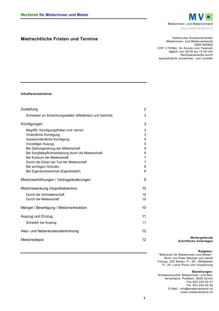 Mietrechtliche Fristen Und Termine Mieterverband