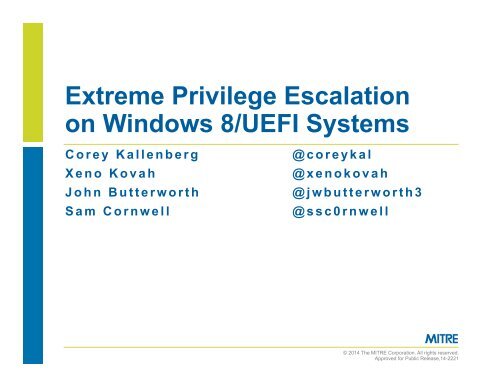 D1T2 - Kallenberg, Kovah, Butterworth and Cornwell - Extreme Privilege Escalation