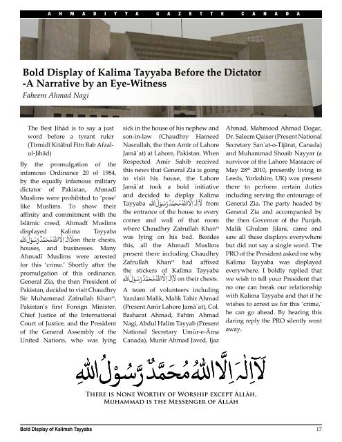 English PDF - Ahmadiyya Gazette Canada