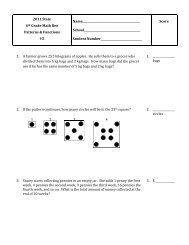 2011 State 6th Grade Math Bee Patterns & Functions I-2 ... - AEA 267