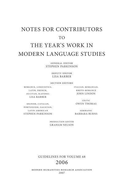 S0 - Prelims.indd - Modern Humanities Research Association | Kunstdrucke
