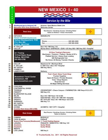 NEW MEXICO I - 40 - Trucker Guide