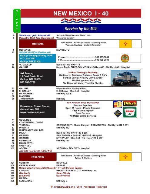 NEW MEXICO I - 40 - Trucker Guide