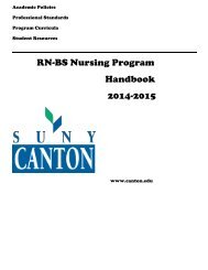 RN-BS Nursing Program Handbook 2013-2014 - SUNY Canton