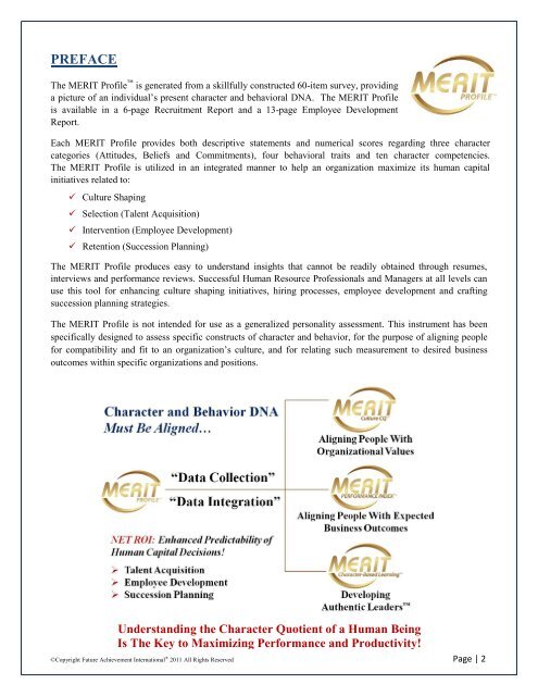 MERIT Profile Brochure - Future Achievement International