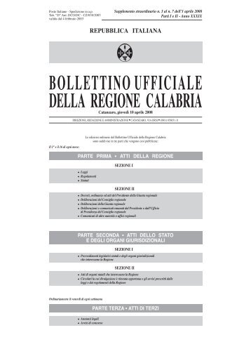 edizione straordinar - Consiglio regionale della Calabria