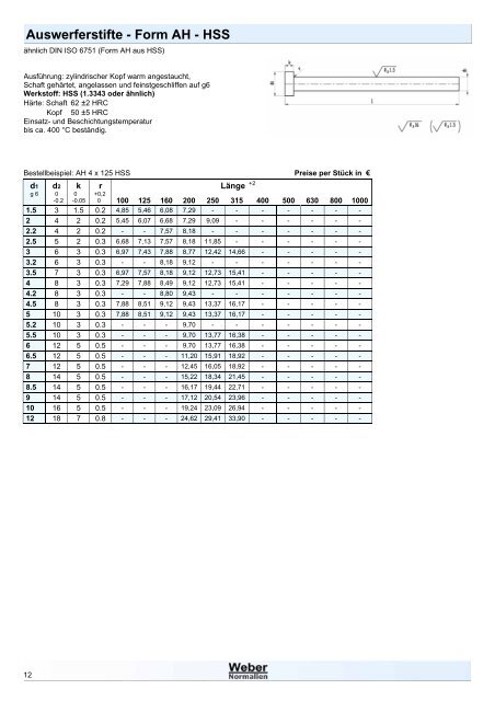 Weber Normalien Katalog V1.0