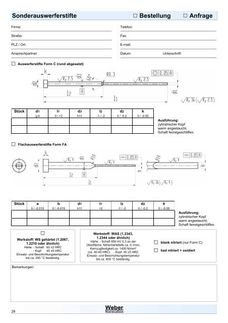 Weber Normalien Katalog V1.0