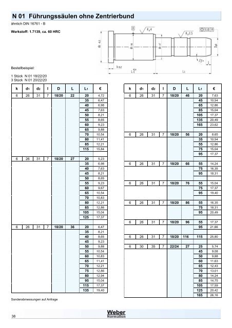 Weber Normalien Katalog V1.0