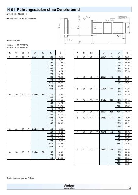 Weber Normalien Katalog V1.0