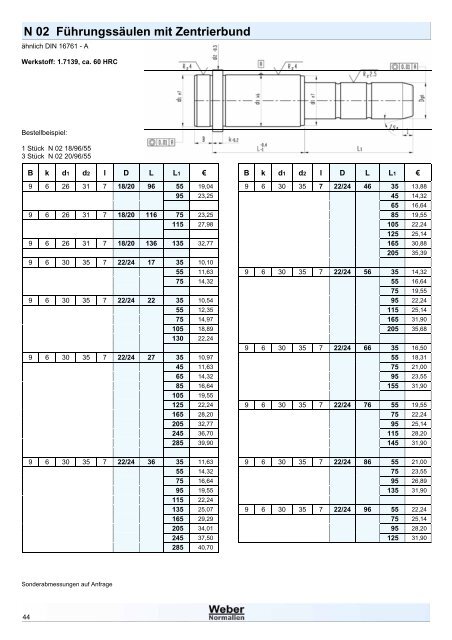 Weber Normalien Katalog V1.0