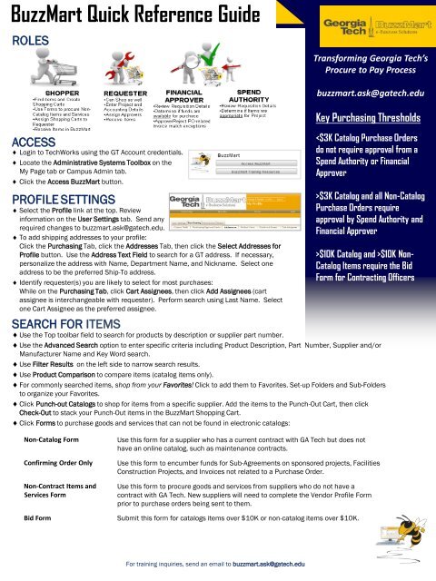 BuzzMart Quick Reference Guide