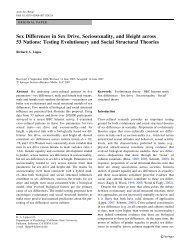 Sex Differences in Sex Drive, Sociosexuality, and Height across 53 ...