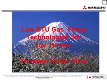 Low BTU Gas Firing Technologies for Gas Turbine