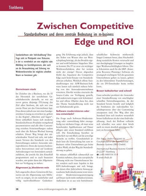 Der Weg zum Echtzeit- Data-Warehouse - Midrange Magazin