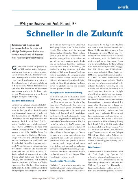 Der Weg zum Echtzeit- Data-Warehouse - Midrange Magazin