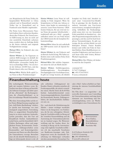 Der Weg zum Echtzeit- Data-Warehouse - Midrange Magazin