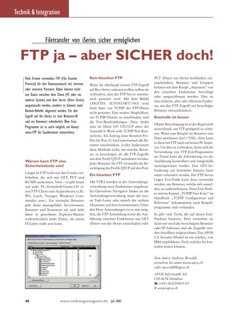 Der Weg zum Echtzeit- Data-Warehouse - Midrange Magazin