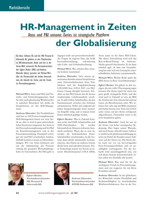 Der Weg zum Echtzeit- Data-Warehouse - Midrange Magazin