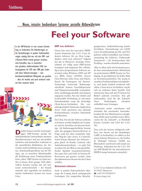 Der Weg zum Echtzeit- Data-Warehouse - Midrange Magazin