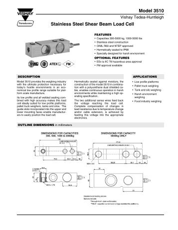 Model 3510 Stainless Steel Shear Beam Load Cell - Idema ...