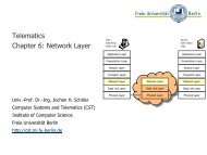 Telematics Chapter 6: Network Layer - Freie Universität Berlin