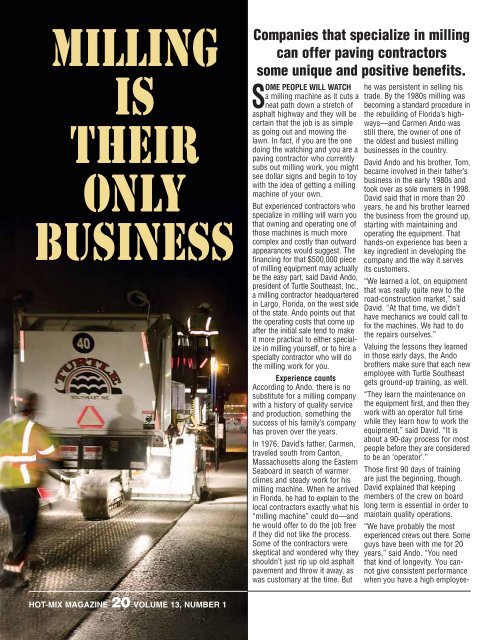 Milling Is Their Only Business - Hot-Mix Magazine