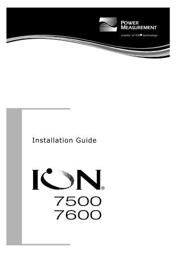 ION 7500 / ION 7600 Installation Guide - Chipkin Automation Systems