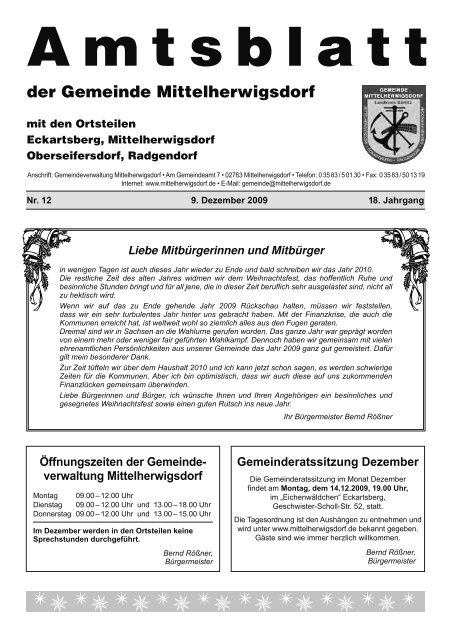 Amtsblatt Dezember - Mittelherwigsdorf