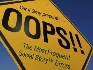 Carol Gray – OOPS! The most frequent social story erros - Amaze