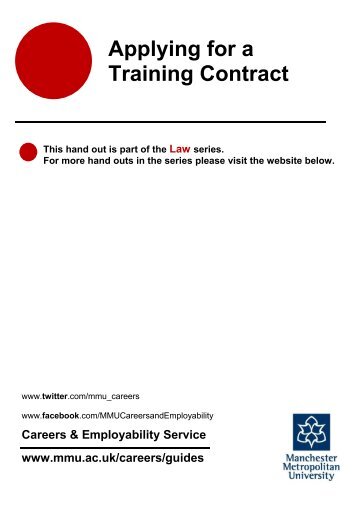 Applying For A Training Contract - Manchester Metropolitan University