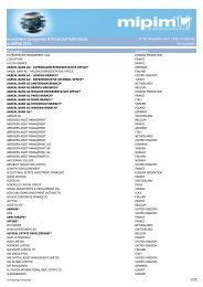 List of All Registered Companies at MIPIM 2011