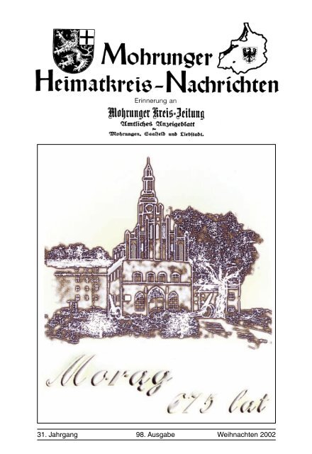 Mohrungen 98 Ausgabe Auf Der Uberarbeiteten Webseite Der